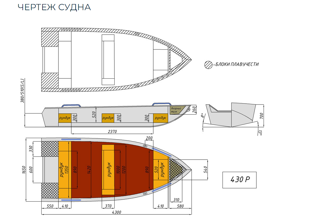 Алюминиевая лодка  Wyatboat-430 Р в Пензе