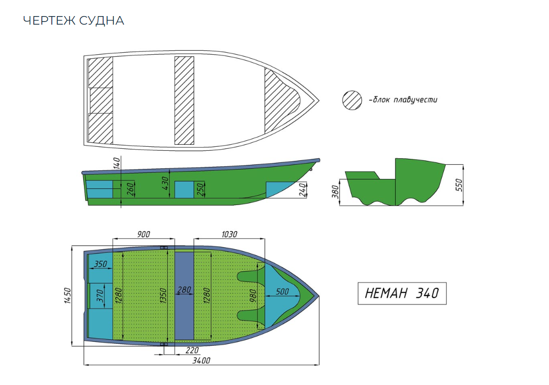 Стеклопластиковая лодка Neman-340 (тримаран) в Пензе