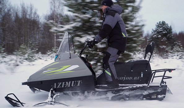 Миниснегоход Бурлак Азимут 24 л.с. , эл.запуск, реверс, тормоз гидравл, капот серый в Пензе