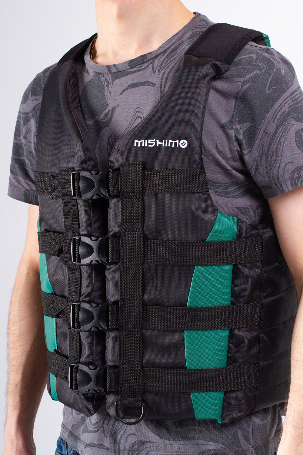 Жилет спасательный MISHIMO PRO Премиум качества Черно-зеленый в Пензе