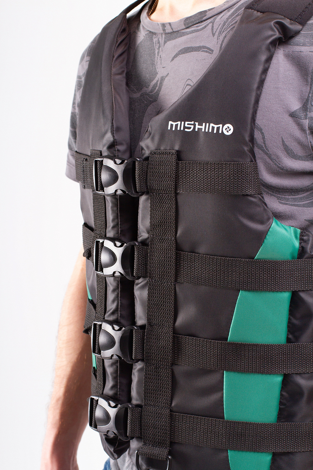 Жилет спасательный MISHIMO PRO Премиум качества Черно-зеленый в Пензе