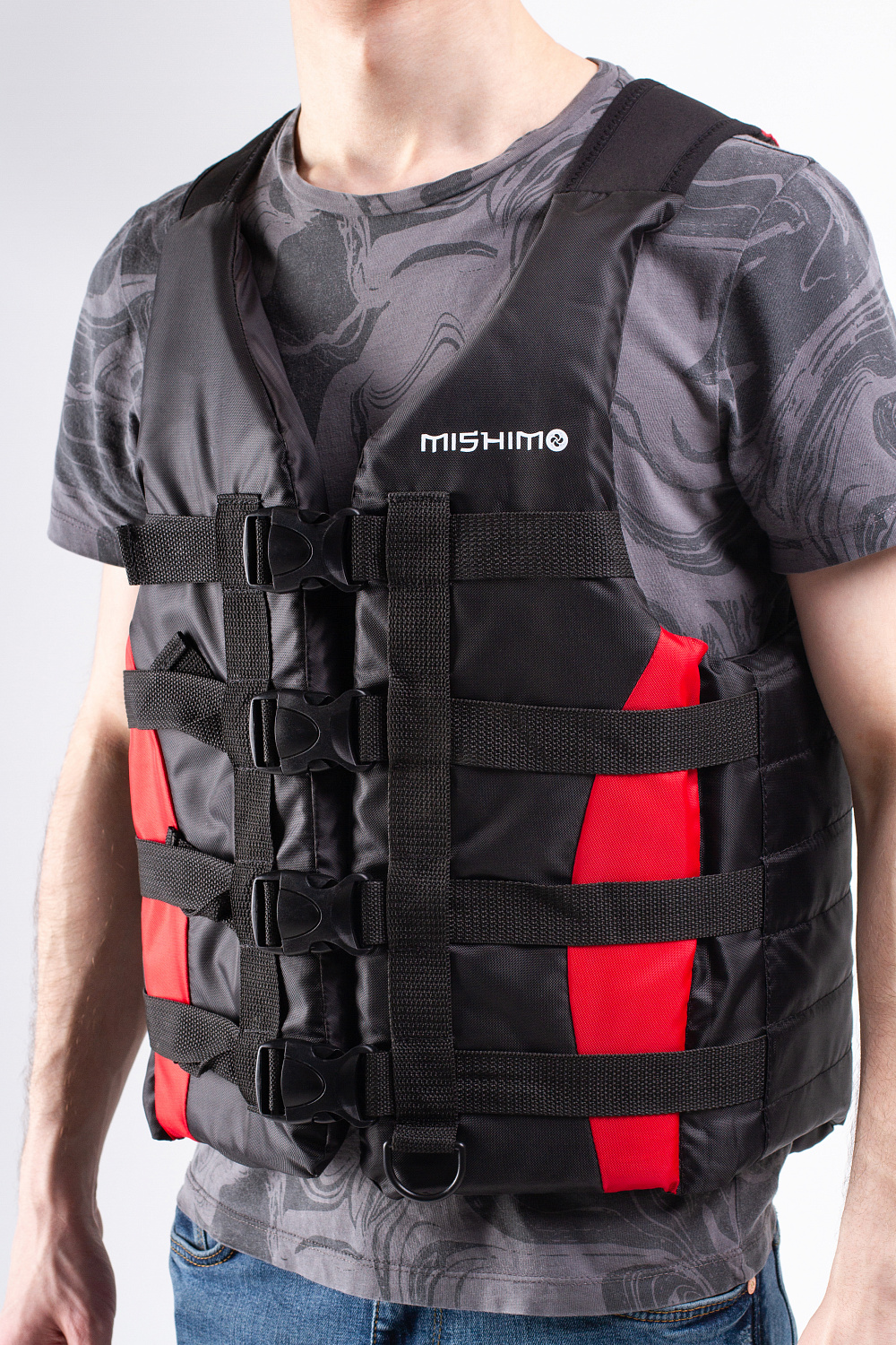 Жилет спасательный MISHIMO PRO Премиум качества Черно-красный в Пензе